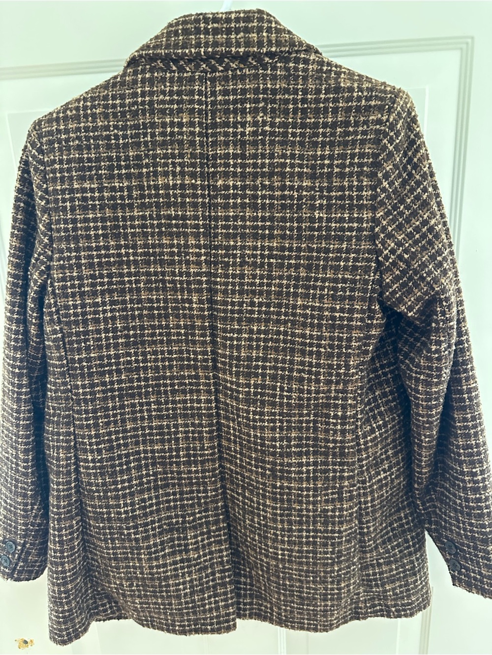 Old Navy Wool-Blend Brown Tweed Women’s Blazer - Picture 2 of 6